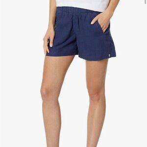 Lilly Pulitzer Lilo Linen Pull on Short Lagoon Linen Navy Blue